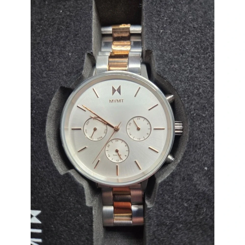 MVMT Nova Multi-Function Watch Silver Rose Gold‎ Two Tone Stainless Steel Women